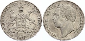 German States Wurttemberg Taler 1863
Wilhelm I. (1816-1864), AKS 77 Jaeger 83. Silver, VF-XF.