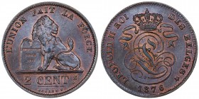 Belgium 2 Centimes 1876
KM# 35.1; Сopper; Mint Luster; UNC