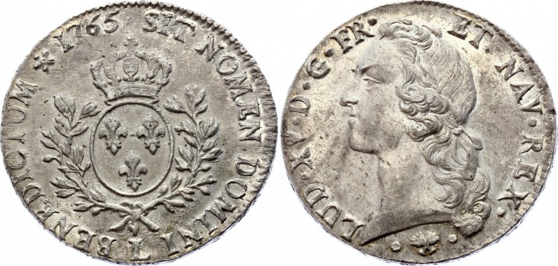 France Ecu 1765 L Bayonne
KM# 512.12. Louis XV. Silver, UNC. Full mint luster. ...