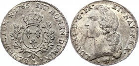 France Ecu 1765 L Bayonne
KM# 512.12. Louis XV. Silver, UNC. Full mint luster. Extremely rare in this high grade.