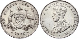 Australia 1 Florin 1935
KM# 27; George V. Silver, AUNC. (Krause UNC - 500$)