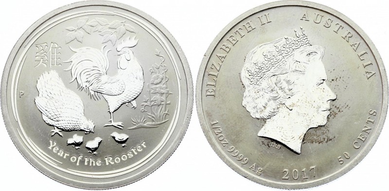 Australia 50 Cents 2017
Silver; Lunar series II - Year of the Rooster; UNC from...