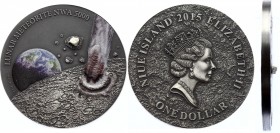 Niue 1 Dollar 2015
Lunar Meteorite NWA 5000; Silver; With Piece of Meteorite; With Original Wooden Box & Certificate
