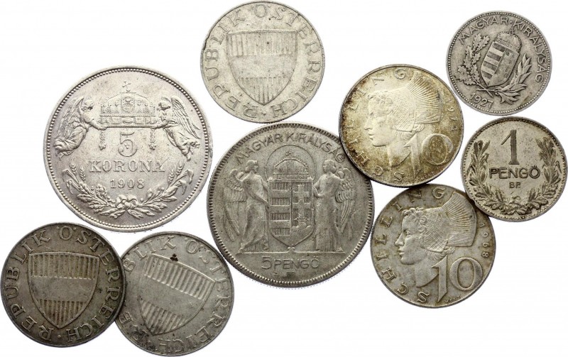 Austria-Hungary Lot of 10 Coins 1908 - 1972
Silver; Different Dates & Denominat...