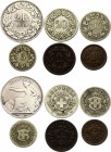 Switzerland Lot of Coins 1850
2 Francs 1850 A + 20 - 10 - 5 - 2 -1 Rappen 1850! VF-XF! Difficult to find all at once!
