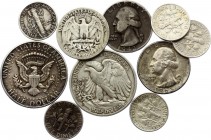 United Staes Lot of 10 Coins 1935 - 1964
Silver; Mostly Different Dates, Denominations & Conditions