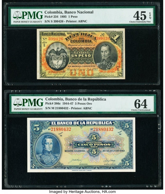 Colombia Banco Nacional de la Republica de Colombia 1; 5 Peso; Pesos Oro 2.1.189...