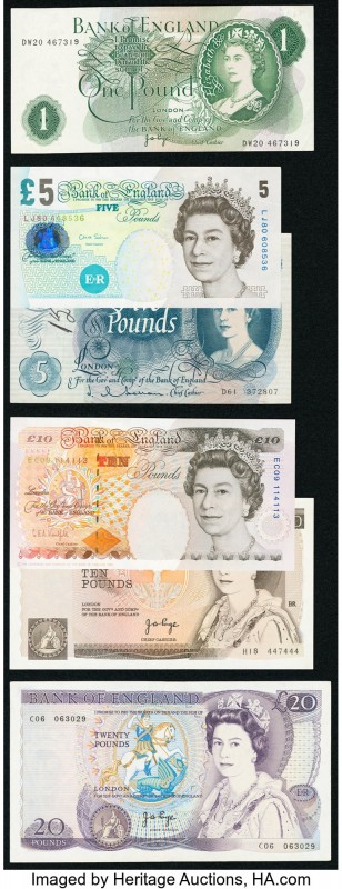 A Half Dozen Issued from the Bank of England in Great Britain. Fine or Better. 
...