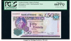 Northern Ireland Bank of Ireland 50 Pounds 1.1.2013 Pick 89 PCGS Gem New 66 PPQ. 

HID09801242017

© 2020 Heritage Auctions | All Rights Reserved