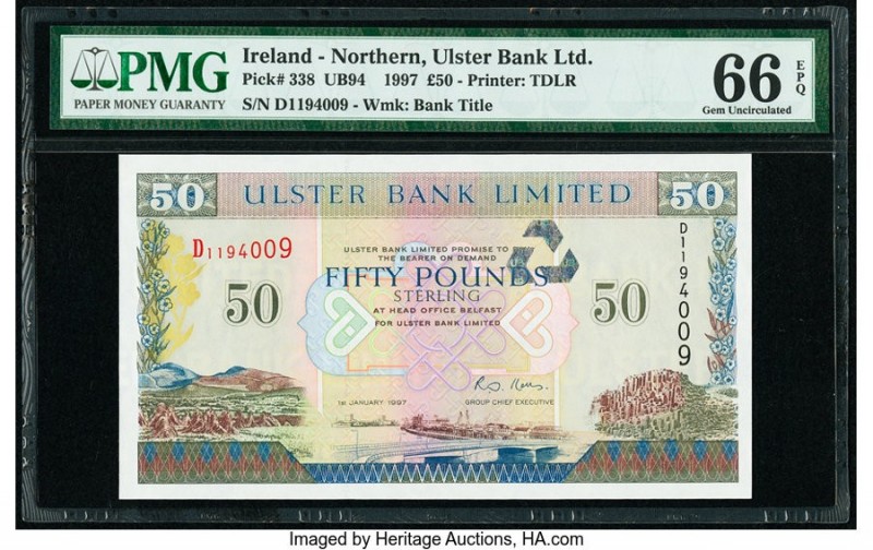 Northern Ireland Ulster Bank Limited 50 Pounds 1.1.1997 Pick 338 PMG Gem Uncircu...