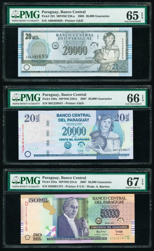 Paraguay Banco Central del Paraguay 20,000 (2); 50,000 Guaranies 2005; 2007 (2) ...