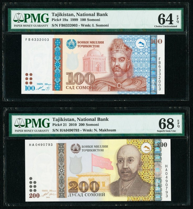 Tajikistan National Bank of the Republic of Tajikstan 100; 200 Somoni 1999; 2000...