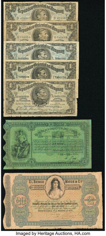 Seven Government and Private Issues from Uruguay. Very Good or Better. 

HID0980...