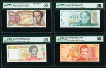 Venezuela Banco Central De Venezuela 100; 10,000; 20,000; 50,000 Bolívares 11.21.1972; 10.2.1998; 24.8.1998 (2) Pick 55s1; 81a; 82; 83 One Specimen; T...
