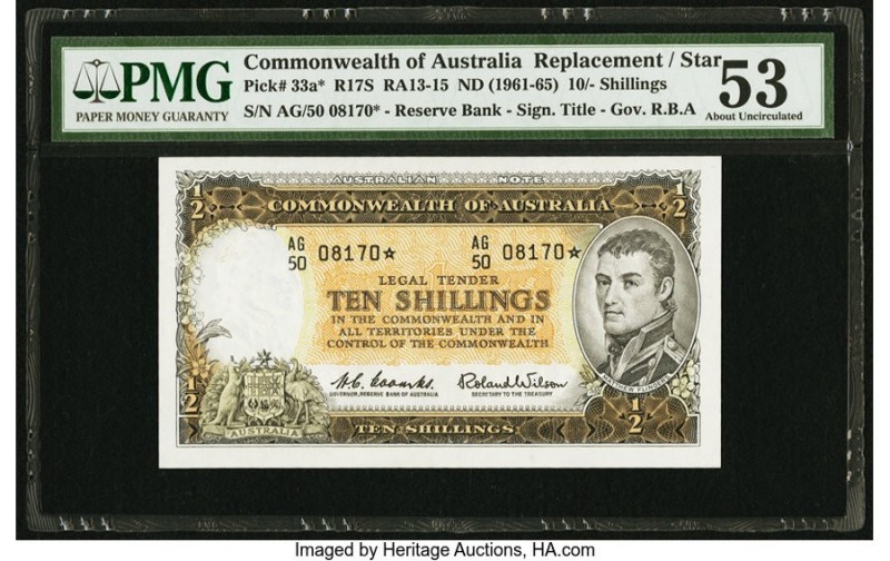 Australia Commonwealth of Australia 10 Shillings ND (1961-65) Pick 33a* R17S Rep...