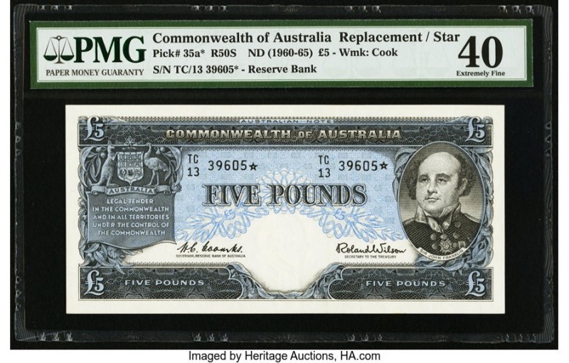 Australia Commonwealth of Australia 5 Pounds ND (1960-65) Pick 35a* R50S Replace...
