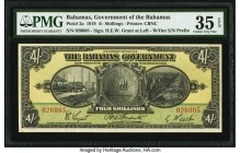 Bahamas Bahamas Government 4 Shillings 1919 Pick 2a PMG Choice Very Fine 35 EPQ. An always desirable, large format type that is occasionally seen in w...