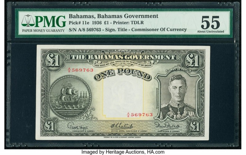 Bahamas Bahamas Government 1 Pound 1936 (ND 1947) Pick 11e PMG About Uncirculate...