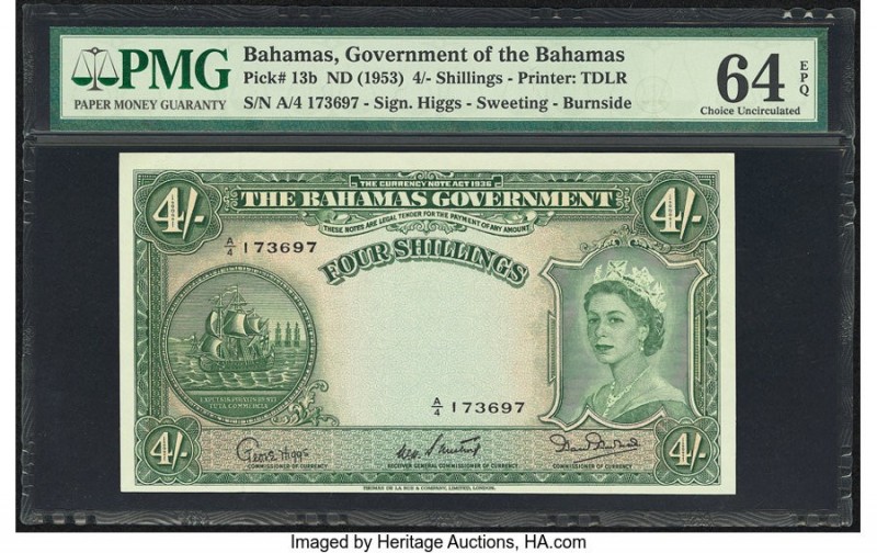 Bahamas Bahamas Government 4 Shillings 1936 (ND 1954) Pick 13b PMG Choice Uncirc...