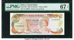 Belize Central Bank 20 Dollars 1.1.1986 Pick 49a PMG Superb Gem Unc 67 EPQ. This scarce date is seen with the only prefix, T/5, and is seldom seen in ...