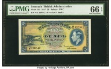 Bermuda Bermuda Government 1 Pound 1937 Pick 11b PMG Gem Uncirculated 66 EPQ. An exceptional example of this underrated type, seldom seen in such high...