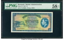 Bermuda Bermuda Government 1 Pound 17.2.1947 Pick 16 PMG Choice About Unc 58 EPQ. A remarkable example featuring a vignette of Somerset Bridge and a p...