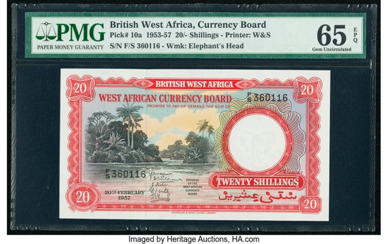 British West Africa West African Currency Board 20 Shillings 20.2.1957 Pick 10a ...