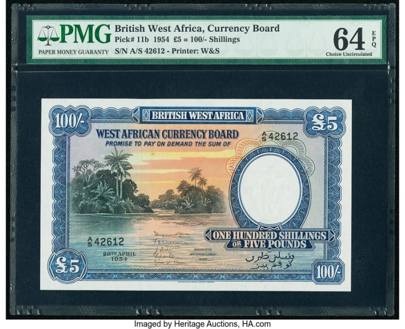 British West Africa West African Currency Board 5 Pounds = 100 Shillings 26.4.19...