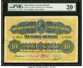 East Africa East African Currency Board, Mombasa 10 Florins = 1 Pound 1.5.1920 Pick 10 PMG Very Fine 20 Net. A very rare type, extremely limited in is...