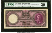 Fiji Government of Fiji 20 Pounds 1.9.1948 Pick 43d PMG Very Fine 20. A famed King George VI and British Commonwealth rarity, seldom seen due to its e...