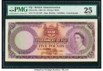 Fiji Government of Fiji 5 Pounds 20.1.1964 Pick 54e PMG Very Fine 25. A desirable, large sized, high denomination example with the signature combinati...