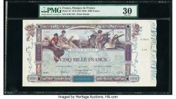 France Banque de France 5000 Francs 24.1.1918 Pick 76 PMG Very Fine 30. A splendid rare type, widely sought after due to its enormous size, sizable pu...