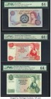 Isle Of Man Isle of Man Government 5 Pounds ND (1972) Pick 30b PMG Choice Uncirculated 64 EPQ; Mauritius Bank of Mauritius 10; 25 Rupees ND (1967) Pic...