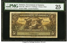 Jamaica Government of Jamaica 5 Shillings ND (Laws 1904/18) Pick 32a PMG Very Fine 25. One of the most famous Waterlow & Sons engravings, seldom seen ...