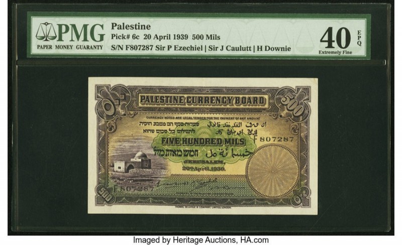 Palestine Palestine Currency Board 500 Mils 20.4.1939 Pick 6c PMG Extremely Fine...