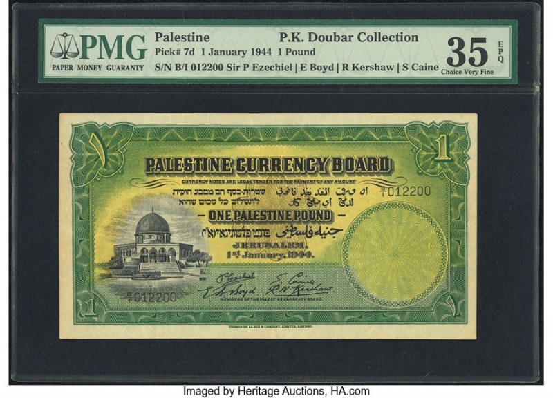 Palestine Palestine Currency Board 1 Pound 1.1.1944 Pick 7d PMG Choice Very Fine...