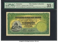 Palestine Palestine Currency Board 1 Pound 1.1.1944 Pick 7d PMG Choice Very Fine 35 EPQ. An always desirable date and very much in-demand, as the issu...