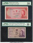 Rhodesia Reserve Bank of Rhodesia 1 Pound 21.9.1964 Pick 25a PMG Choice About Unc 58; Southern Rhodesia Southern Rhodesia Currency Board 5 Shillings 1...