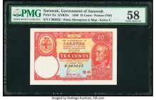 Sarawak Government of Sarawak 10 Cents 1.8.1940 Pick 25c KNB25c PMG Choice About Unc 58. A lovely small denomination introduced to alleviate the short...