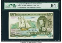 Seychelles Government of Seychelles 50 Rupees 1.1.1968 Pick 17a PMG Choice Uncirculated 64 EPQ. A highly desirable example of what is commonly referre...