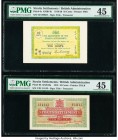 Straits Settlements Government of Straits Settlements 10 Cents 20.3.1919; 14.10.1919 Pick 6c; 8b Two Examples PMG Choice Extremely Fine 45 (2). The tw...