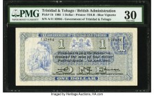 Trinidad & Tobago Government of Trinidad and Tobago 1 Dollar 1.4.1905 Pick 1b PMG Very Fine 30. This scarce example is tied for the second finest grad...