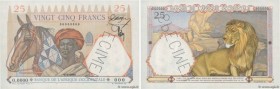 Country : FRENCH WEST AFRICA (1895-1958) 
Face Value : 25 Francs Spécimen 
Date : (1942) 
Period/Province/Bank : Banque de l'Afrique Occidentale 
Cata...