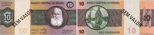Country : BRAZIL 
Face Value : 10 Cruzeiros Spécimen 
Date : (1970) 
Period/Prov...