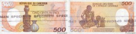 Country : CAMEROON 
Face Value : 500 Francs Épreuve 
Date : (1985) 
Period/Province/Bank : B.E.A.C. 
Catalogue reference : P.24e 
Commentary : Épreuve...