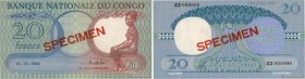 Country : CONGO REPUBLIC 
Face Value : 20 Francs Spécimen 
Date : 15 novembre 1961 
Period/Province/Bank : Banque Nationale du Congo 
Catalogue refere...