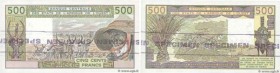 Country : WEST AFRICAN STATES 
Face Value : 500 Francs Épreuve 
Date : (1988) 
Period/Province/Bank : B.C.E.A.O. 
Catalogue reference : P.106s 
Commen...