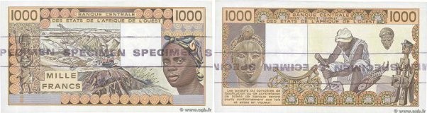 Country : WEST AFRICAN STATES 
Face Value : 1000 Francs Épreuve 
Date : (1988) 
...