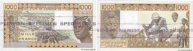 Country : WEST AFRICAN STATES 
Face Value : 1000 Francs Épreuve 
Date : (1988) 
Period/Province/Bank : B.C.E.A.O. 
Catalogue reference : P.107s 
Comme...