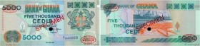 Country : GHANA 
Face Value : 5000 Cedis Spécimen 
Date : 29 juin 1994 
Period/Province/Bank : Bank of Ghana 
Catalogue reference : P.31as 
Alphabet -...